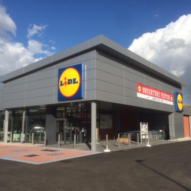 Lidl Rocourt ingang, gevel buitenkant